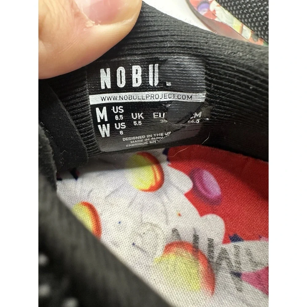 NOBULL Black Daisy Floral Trainer Low Top Sneakers Lifting Shoes Women's Sz 8